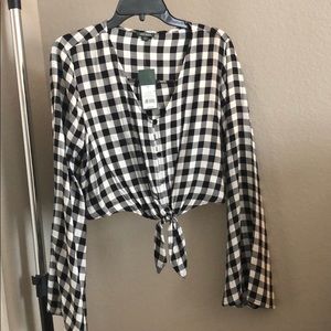 Wild Fable crop top with bell sleeves